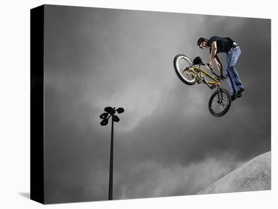 BMX Biker Performing Tricks-null-Premier Image Canvas