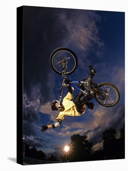 Bmx Cyclist Flys over the Vert-null-Premier Image Canvas