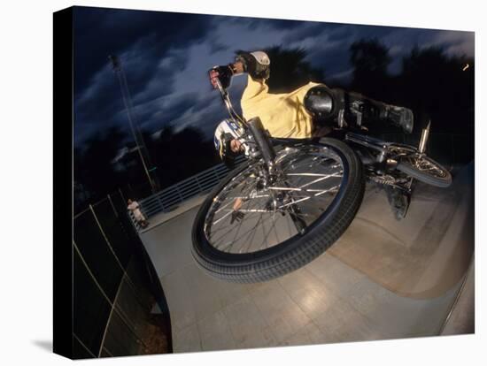 Bmx Cyclist Flys over the Vert-null-Premier Image Canvas