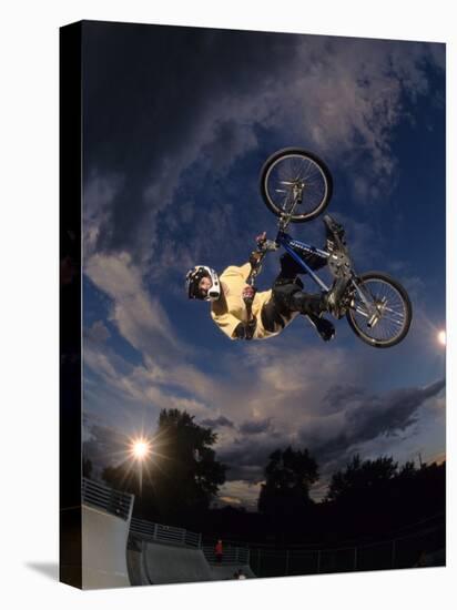 Bmx Cyclist Flys over the Vert-null-Premier Image Canvas