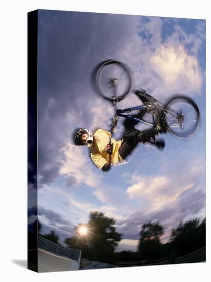 Bmx Cyclist Flys over the Vert-null-Premier Image Canvas