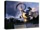 Bmx Cyclist Flys over the Vert-null-Premier Image Canvas