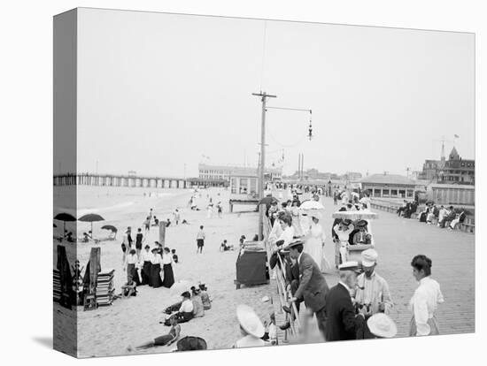 Board Walk Beach, Asbury Park, N.J.-null-Stretched Canvas