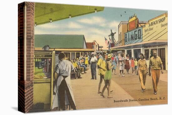 Boardwalk, Carolina Beach, North Carolina-null-Stretched Canvas