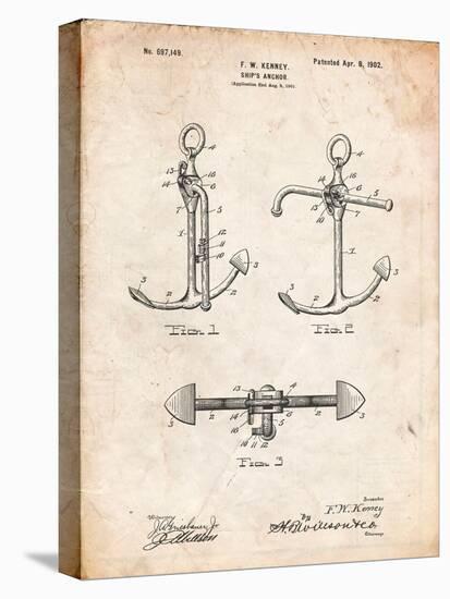 Boat Anchor Patent-Cole Borders-Stretched Canvas