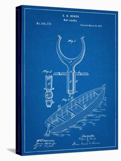Boat And Oar Patent-null-Stretched Canvas