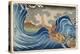 Boat and Waves (Colour Woodblock Print)-Japanese-Premier Image Canvas