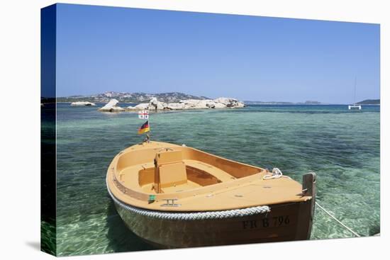 Boat at the Beach, Palau, Sardinia, Italy, Mediterranean, Europe-Markus Lange-Premier Image Canvas