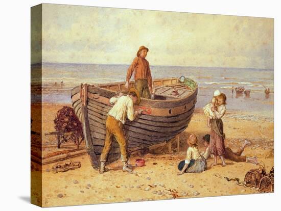 Boat, Figures and Sea-Myles Birket Foster-Premier Image Canvas