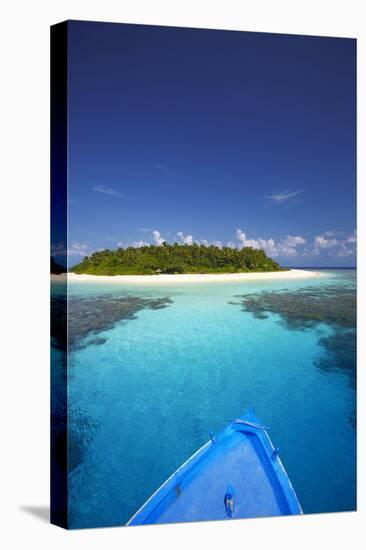 Boat Heading for Desert Island, Maldives, Indian Ocean, Asia-Sakis Papadopoulos-Premier Image Canvas