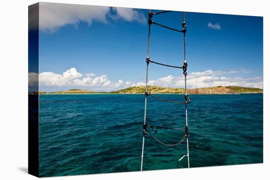 Boat Ladder Leading to the Turquoise Ocean, Culebra Island, Puerto Rico-null-Premier Image Canvas