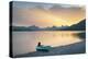 Boat on beach at Lake McDonald, Glacier National Park, Montana-Alan Majchrowicz-Premier Image Canvas