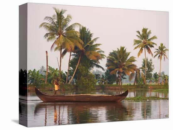 Boat on the Backwaters, Allepey, Kerala, India, Asia-Tuul-Premier Image Canvas