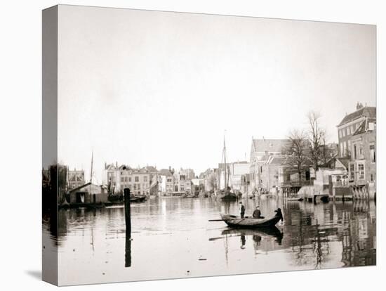 Boat on the Canal, Dordrecht, Netherlands, 1898-James Batkin-Premier Image Canvas