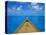 Boat on the Pacific Ocean, Bora Bora, Tahiti, Society Islands, French Polynesia, Pacific-Mark Mawson-Premier Image Canvas