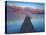 Boat ramp and fog bench, Bavaria, Germany-Frank Krahmer-Stretched Canvas