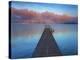 Boat ramp and fog bench, Bavaria, Germany-Frank Krahmer-Stretched Canvas