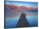 Boat ramp and fog bench, Bavaria, Germany-Frank Krahmer-Stretched Canvas