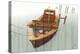 Boat with Textured Wood Look III-Ynon Mabat-Stretched Canvas