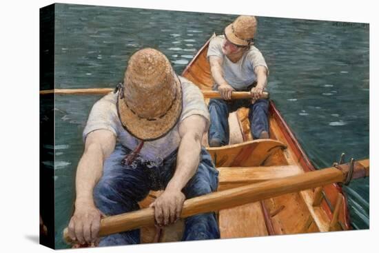 Boaters Rowing on the Yerres, 1877-Gustave Caillebotte-Premier Image Canvas