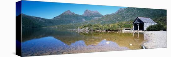 Boathouse at the Lakeside, Dove Lake, Cradle Mountain-Lake St Clair National Park, Tasmania-null-Premier Image Canvas