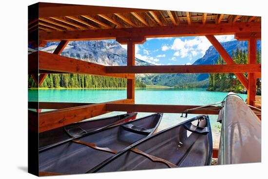 Boathouse on Emerald Lake, Canada-George Oze-Premier Image Canvas