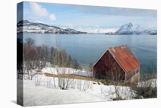 Boathouse on the Island of Kvaloya (Whale Island), Troms, Norway, Scandinavia, Europe-David Lomax-Premier Image Canvas
