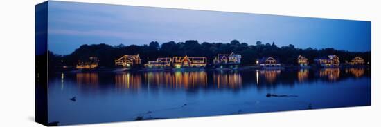 Boathouse Row Lit Up at Dusk, Philadelphia, Pennsylvania, USA-null-Premier Image Canvas