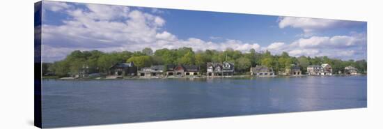 Boathouses near the River, Schuylkill River, Philadelphia, Pennsylvania, USA-null-Premier Image Canvas