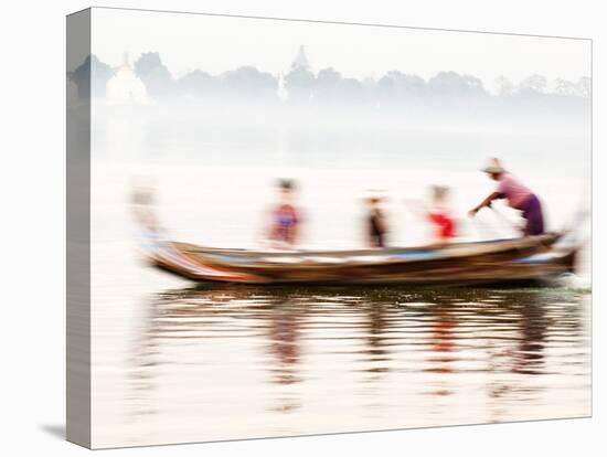 boatman Taking Tourists in Traditional Boat Across Taungthaman Lake, Amarapura, Burma (Myanmar)-Nadia Isakova-Premier Image Canvas
