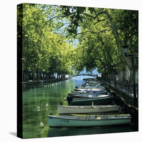 Boats Along Canal, Annecy, Lake Annecy, Rhone Alpes, France, Europe-Stuart Black-Premier Image Canvas