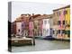 Boats and Colorful Homes in Canal, Burano, Italy-Dennis Flaherty-Premier Image Canvas