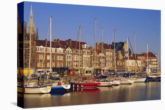 Boats and Harbour, Ostend, Belgium-Jenny Pate-Premier Image Canvas