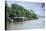Boats and Stilt House on an Igarape (Flooded Creek) in the Brazilian Amazon-Alex Robinson-Premier Image Canvas
