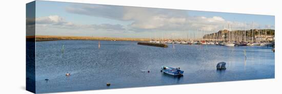 Boats at a Harbor, Howth, Dublin Bay, Dublin, Leinster Province, Republic of Ireland-null-Premier Image Canvas