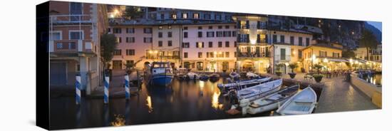 Boats at a Harbor, Limone Harbor, Lake Garda, Lombardy, Italy-null-Stretched Canvas