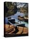 Boats at Beynac on the River Dordogne, Aquitaine, France-Peter Higgins-Premier Image Canvas