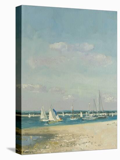 Boats at East Head II-Paul Brown-Stretched Canvas