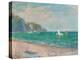Boats Below the Pourville Cliffs; Bateaux Devant Les Falaises De Pourville, 1882-Claude Monet-Premier Image Canvas