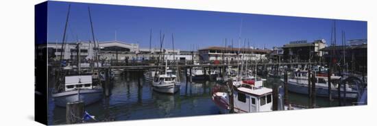 Boats Docked at a Harbor, Fisherman's Wharf, San Francisco, California, USA-null-Premier Image Canvas