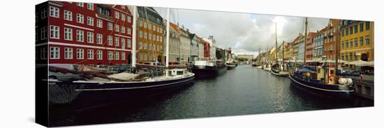 Boats in a Canal, Nyhavn, Copenhagen, Denmark-null-Stretched Canvas