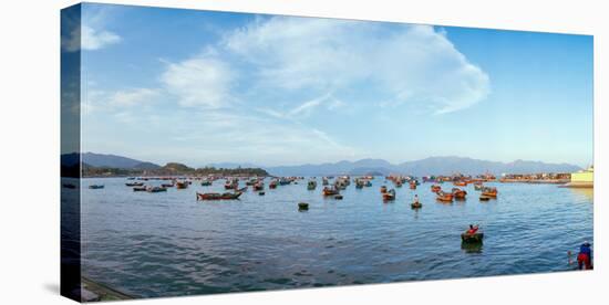 Boats in a river, Vinh Long, Nha Trangn, Khanh Hoa Province, Vietnam-null-Premier Image Canvas