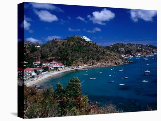 Boats in Bay, Corrossol Bay, St. Barts-Wayne Walton-Premier Image Canvas