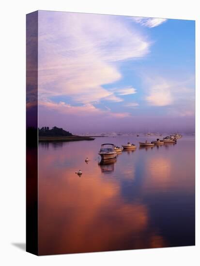 Boats in Harbor, Evening Light, Chatham, Massachusetts, USA-Walter Bibikow-Premier Image Canvas