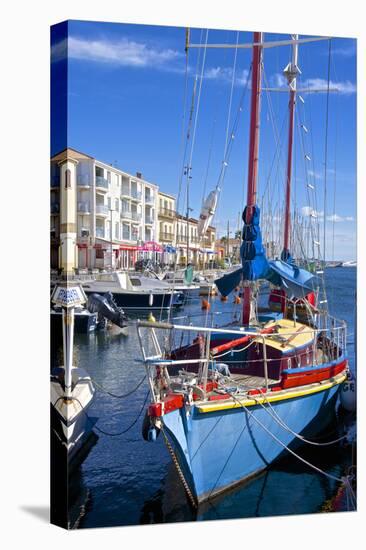 Boats in Harbor, Meze, Herault, Languedoc Roussillon Region, France, Europe-Guy Thouvenin-Premier Image Canvas