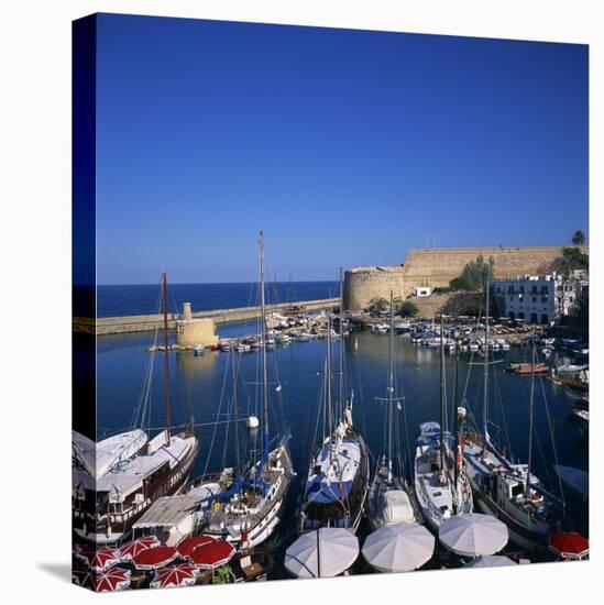 Boats in Harbour and Kyrenia Castle, Kyrenia, North Cyprus-Christopher Rennie-Premier Image Canvas