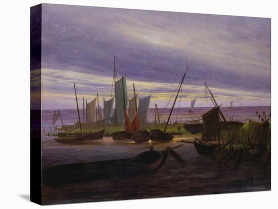 Boats in Harbour at Evening, 1828-Caspar David Friedrich-Premier Image Canvas