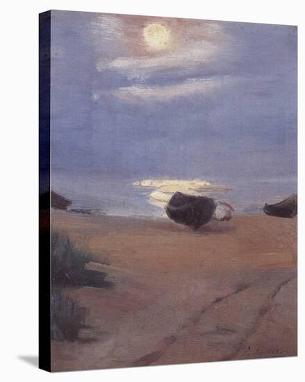 Boats in Moonlight at South Beach-Anna Kirstine Ancher-Stretched Canvas