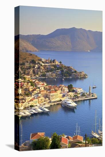 Boats in Symi Harbour from Elevated Angle, Symi, Dodecanese, Greek Islands, Greece, Europe-Neil Farrin-Premier Image Canvas