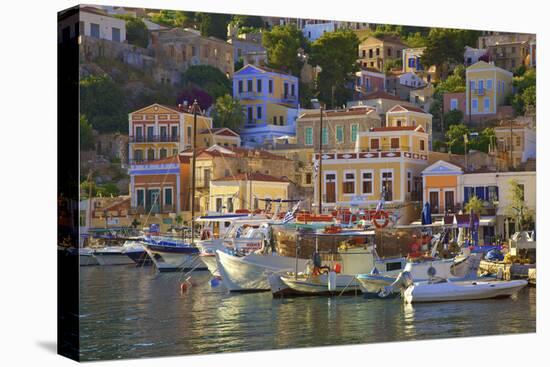 Boats in Symi Harbour, Symi, Dodecanese, Greek Islands, Greece, Europe-Neil Farrin-Premier Image Canvas